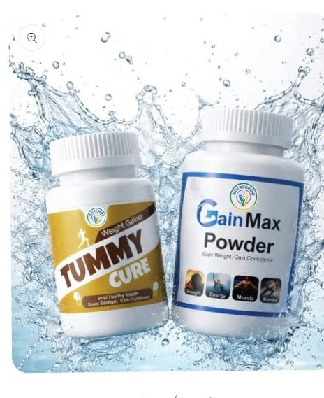 Gain Max Powder + Tummy Care Herbal Supplement | Weight Gain & Digestive Support